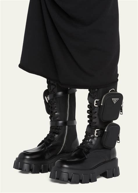 prada boots buy online|prada combat boots with pouches.